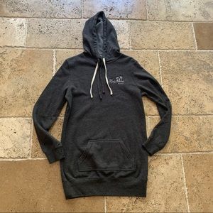 Kai Aloha Maui Hawaii Fleece Hoodie Dress Tunic Gray Coverup Swim S